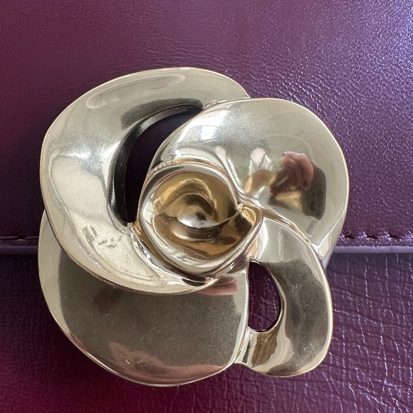 Ted Baker Rosalie Crossbody Bag – Burgundy with Gold Knot Hardware - Picture 13 of 16